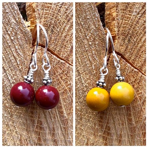 Mookaite Jasper Silver Earrings